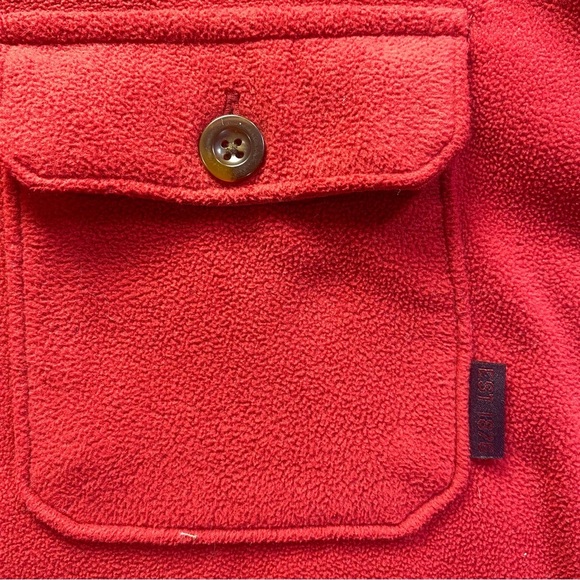Bass Red Fleece Pullover Jacket Sherpa Lined Size L - Picture 10 of 14